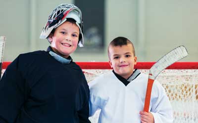 boys at YMCA hockey camp
